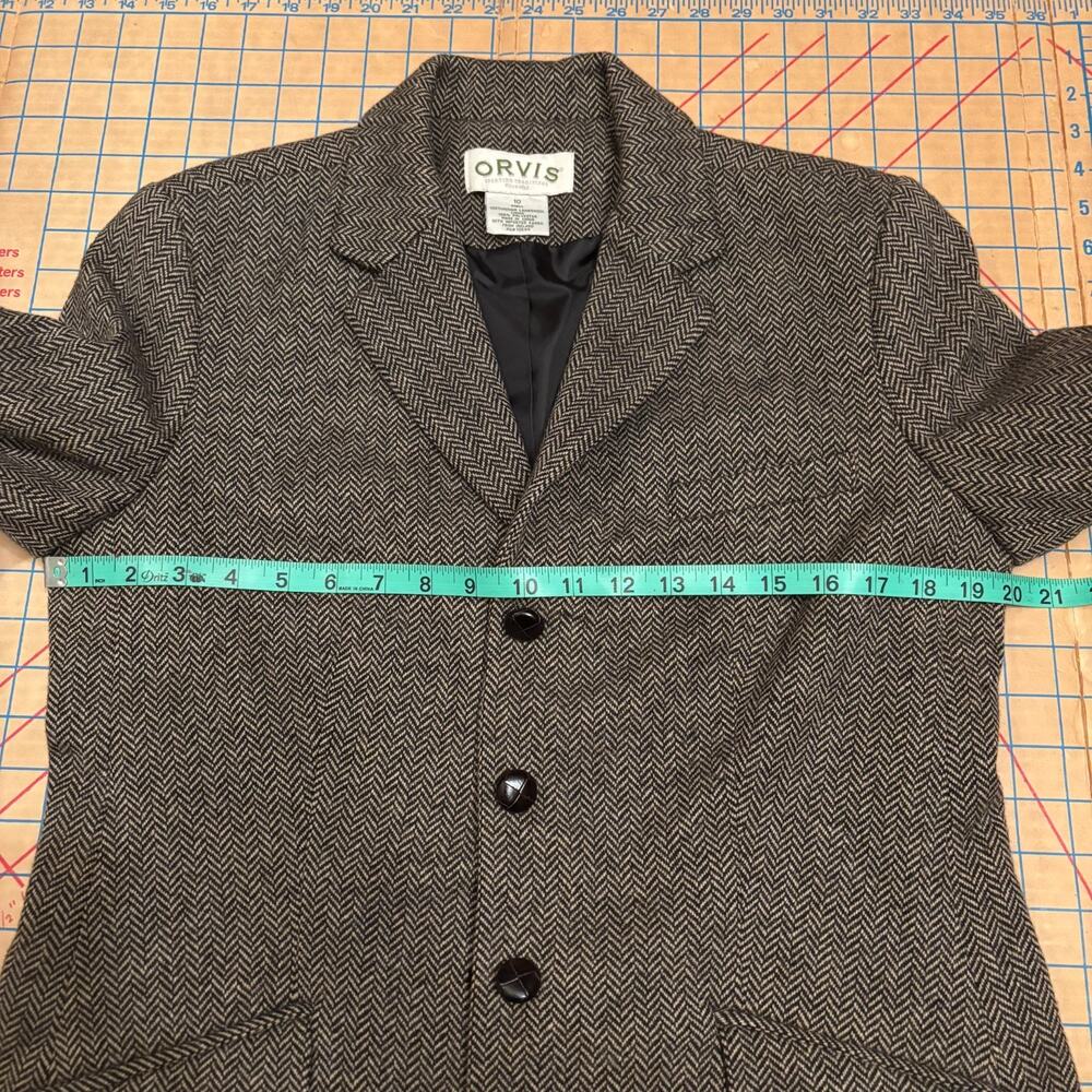 Vintage Orvis Herringbone Merino Lambswool Blazer Irish Wool Women's Size 10 - Picture 7 of 7